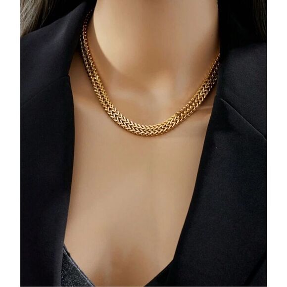 Double Wheat Chain Necklace Bracelet Set - Picture 8 of 11